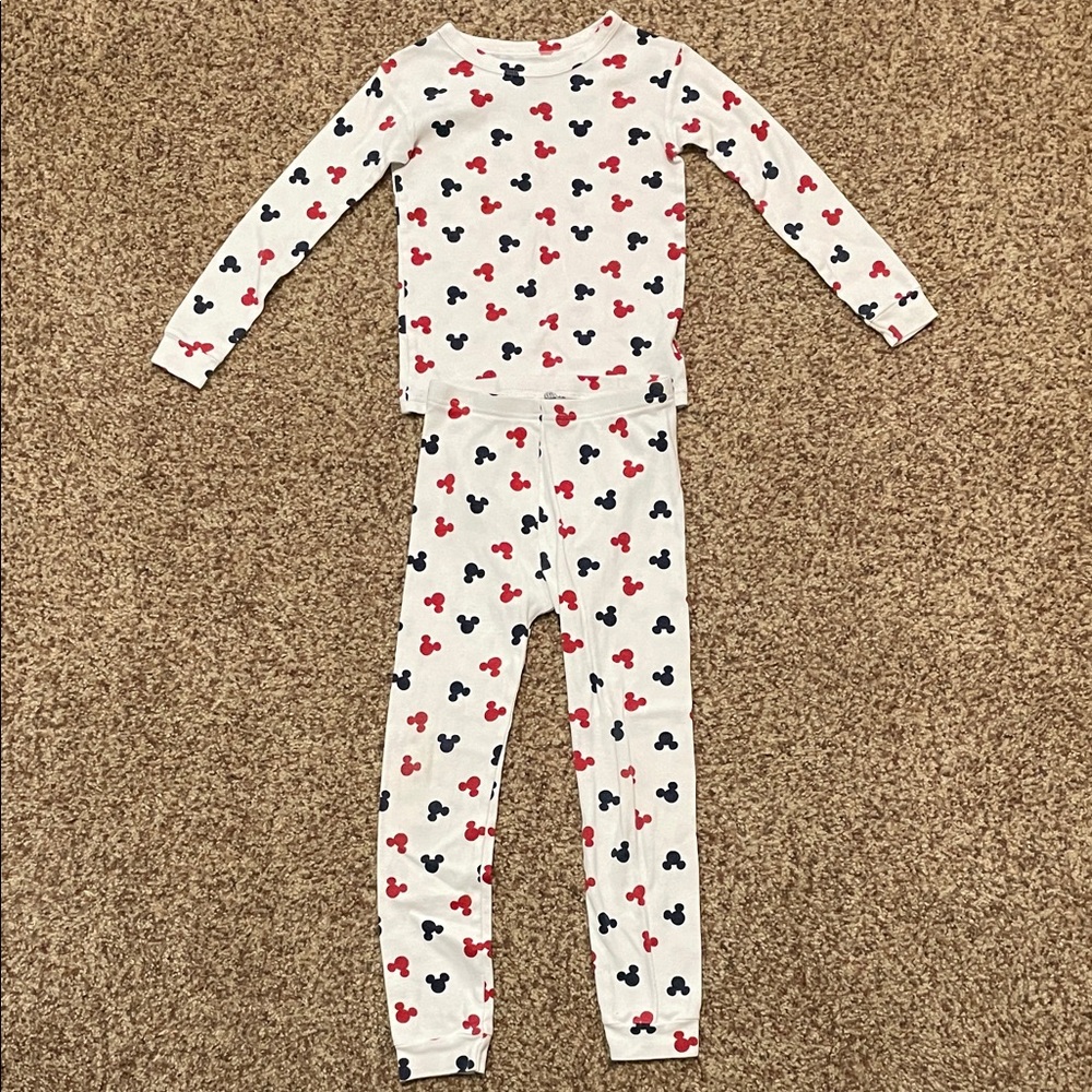 GAP White Pajama Set with Red & Navy Icon Print